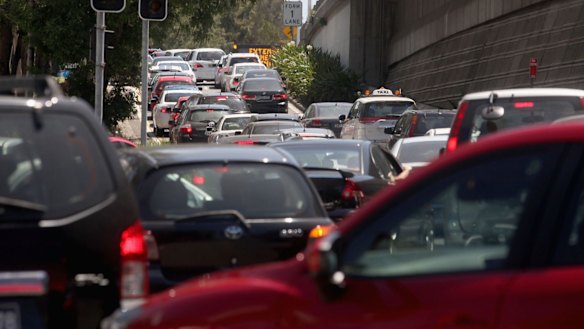 High volumes of traffic from Flemington Markets, a factory outlet and Olympic Park make the spot where Homebush Bay Drive connects with the M4 motorway a nightmare for motorists.