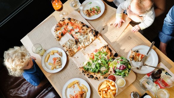 Baby serves special kids' pizzas plus the chance to sit up at the open kitchen and watch the pizza-making.