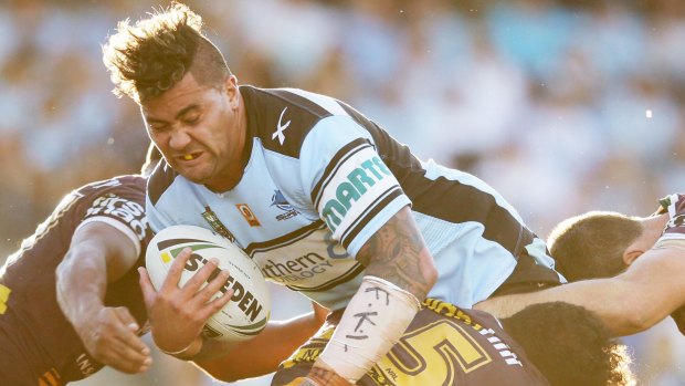 Controversial: Andrew Fifita wore wrist strapping bearing the initials of Kieran Loveridge as a show of support.