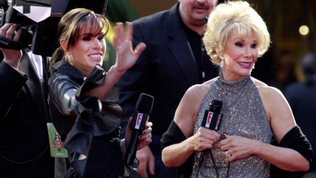 Melissa Rivers, left, with her mother, the late Joan Rivers at the 58th Annual Golden Globe Awards in Beverly Hills, 2001.