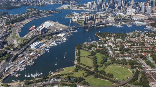 The Bays Precinct, where the government plans a high-tech hub as well as apartment development.