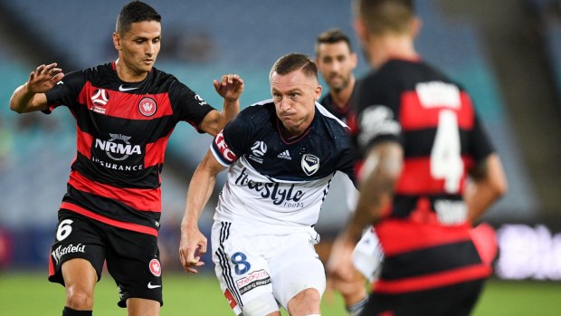 Talisman: Besart Berisha answered his critics in style with a goal and assist against the Wanderers at ANZ Stadium.