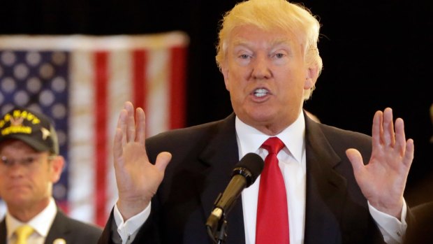 Donald Trump answers questions during a news conference in New York, where he laid into the media.