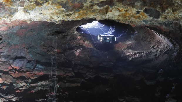 Inside view: the crater of Iceland's dormant Thrihnukagigur volcano.