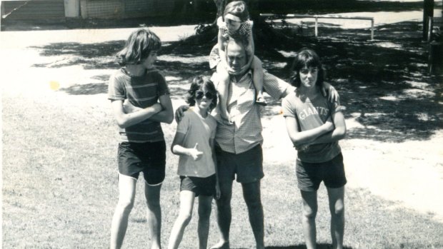 Brian Davies, centre, with his children, Ben, Felix, Sarah, and Luke. 