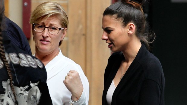 Jade Patterson, the girlfriend of murdered Sydney man Dane McNeill, right, pictured with his mother Rebecca McNeill.