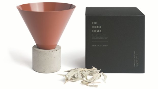 Void incense burner in terracotta by Page Thirty Three.