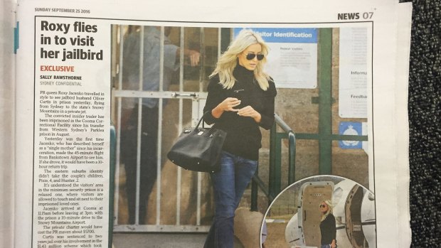  'exclusive' of Roxy Jacenko visiting her husband in jail.