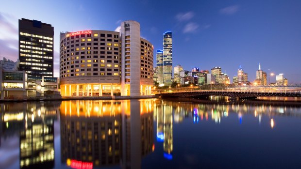 The Crowne Plaza perches on the banks of the Yarra.