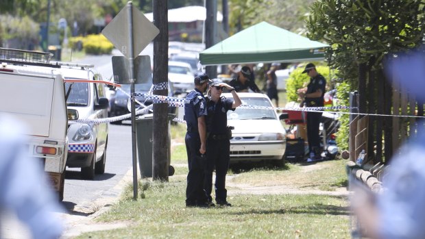 Police at the crime scene in Cairns.