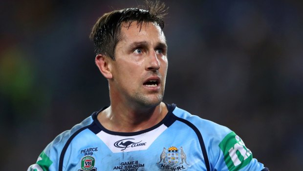 That sinking feeling: Mitchell Pearce comes to terms with defeat in Origin II.