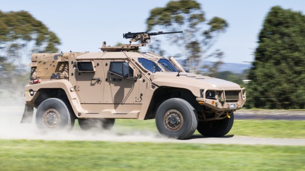 The armoured Hawkei is designed to protect troops from roadside bombs.
