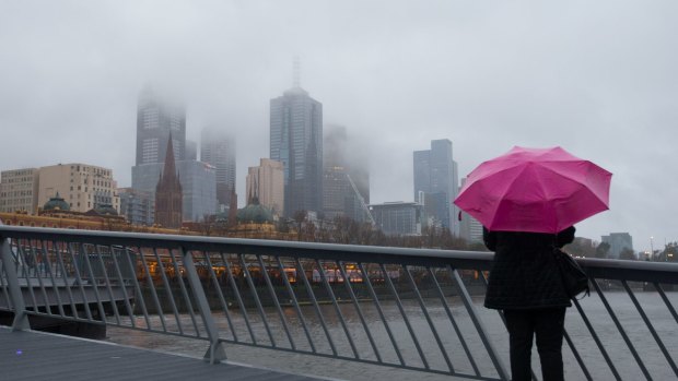 Melbourne was shrouded in cloud today. 