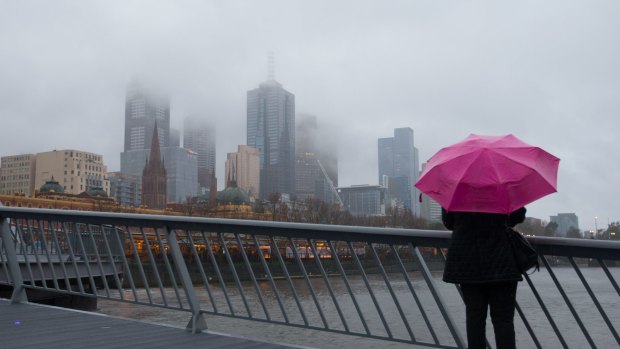 Melbourne was shrouded in cloud today. 