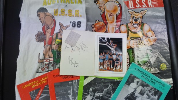 Canberra Cannons and Australian Boomers memorabilia from the 1980s.