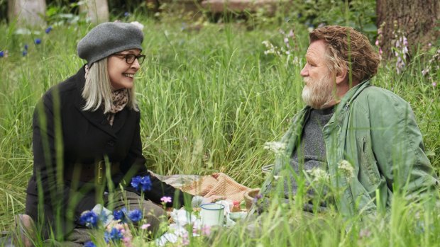 Emily Walters (Diane Keaton) and Donald Horner (Brendan Gleeson) are an unlikely pairing in <i>Hampstead</i>. 
