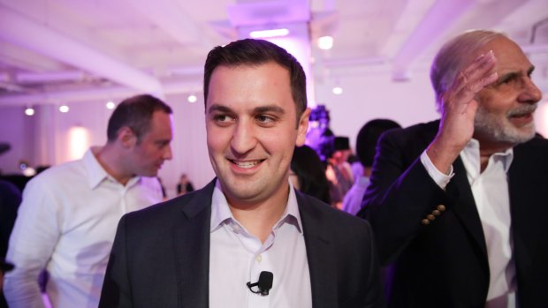 John Zimmer, co-founder and president of Lyft, with Carl Icahn, right, the activist investor, at an event in New York.