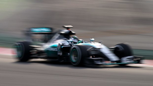 Nico Rosberg of Mercedes during Formula One testing in Catalunya.