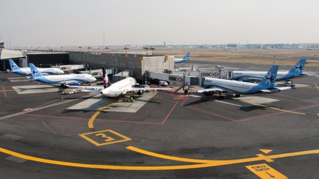 Interjet planes sit on the tarmac at Benito Juarez International Airport in Mexico City.