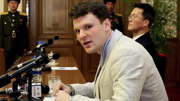 Otto Warmbier speaks at his trial in February 2016.