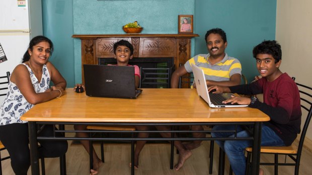 The Margapuram family - Sunitha, Taran (aged 9), Rajesh and Tejas (14) - try to balance the use of technology in their lives.