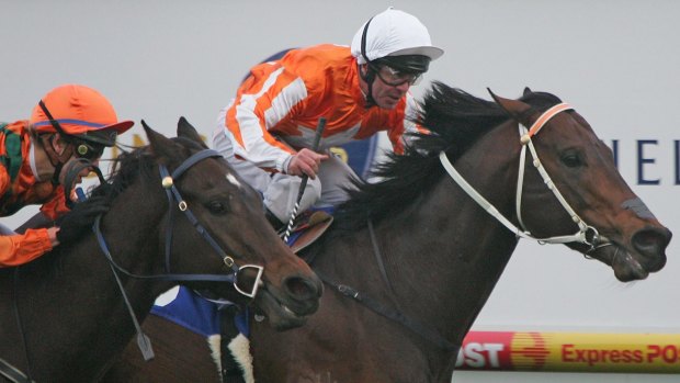 Now a leading sire, I am Invincible and Darren Gauci win Monash Stakes at Caulfield in 2009.