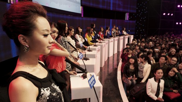 Women prepare to interrogate potential suitors on the Chinese dating show 'If You Are the One'.