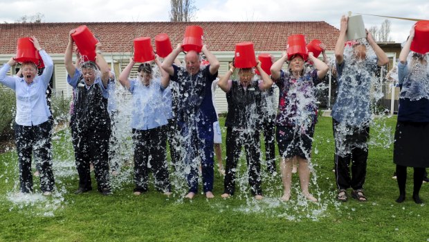 Nurses, health professionals and staff from Clare Holland House have joined the legions of people around the world who have thrown buckets of ice over their heads to help raise awareness of MND and funds for research into the debilitating disease. 