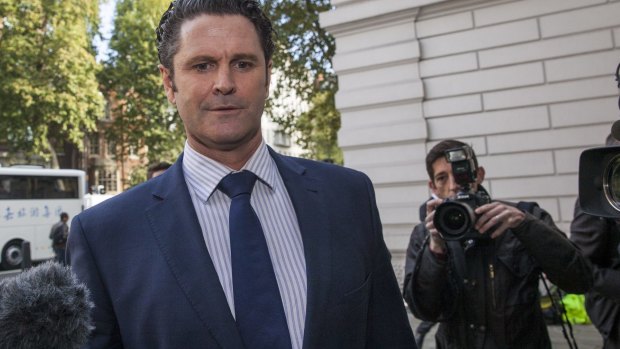 Former cricketer Chris Cairns arrives at court during a previous hearing in London.