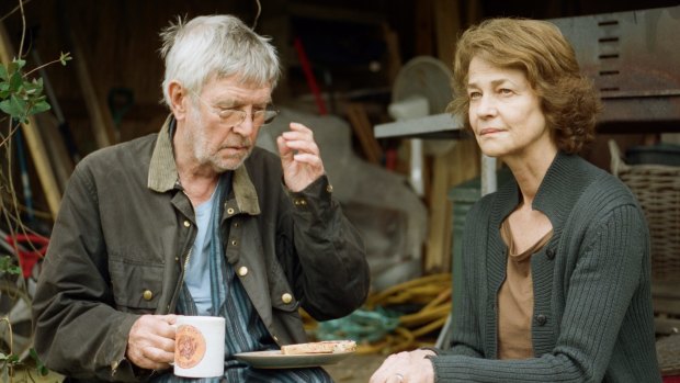 Geoff (Tom Courtenay) and Kate (Charlotte Rampling) face a marital crisis in <i>45 Years</i>.