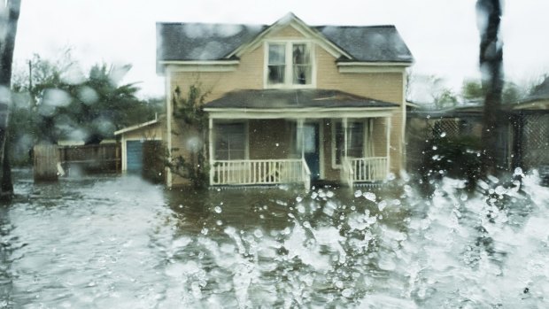 Houses were left inundated in Rockport, Texas, with heavy rain still falling in the region.
