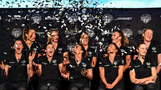Here we come: The launch of the Collingwood Magpies netball team.
