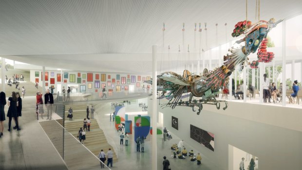 An artist's impression of the Sydney Modern Project atrium.