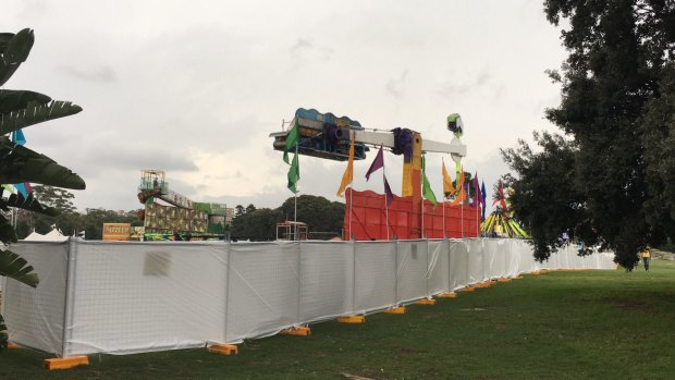 A section of Centennial Park was fenced off from the public for a private corporate event.