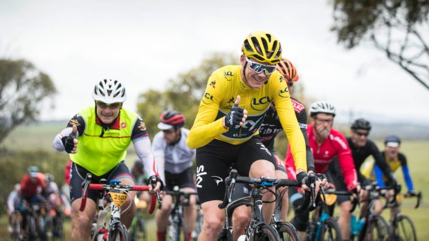 Chris Froome riding in L'Etape Australia at Jindabyne and the Snowy Mountains earlier in December.