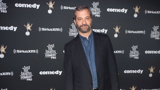 Writer and director Judd Apatow poses as he arrives for the Just for Laughs awards show at the annual comedy festival in Montreal, Friday, July 28, 2017. 