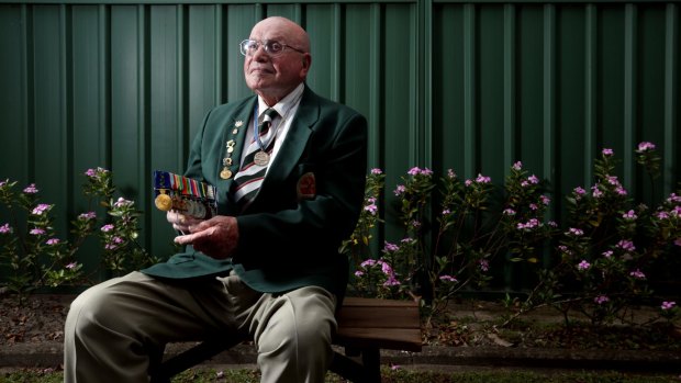 Alf Carpenter, 98, one of the last remaining Anzacs. He fought in the battle of Crete in 1941.