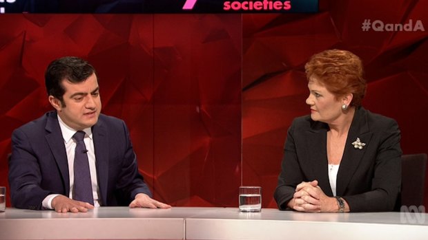 Dastyari and Hanson had several exchanges about Islam.