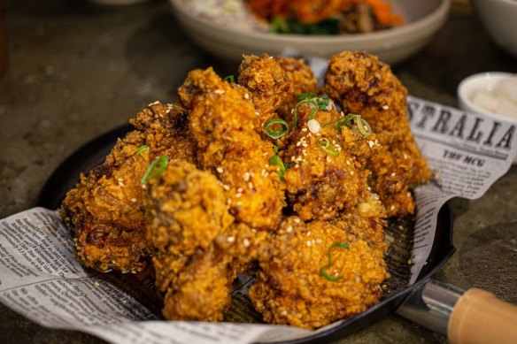 A Korean favourite fries out the door: Flying Chook's soy garlic fried chicken.