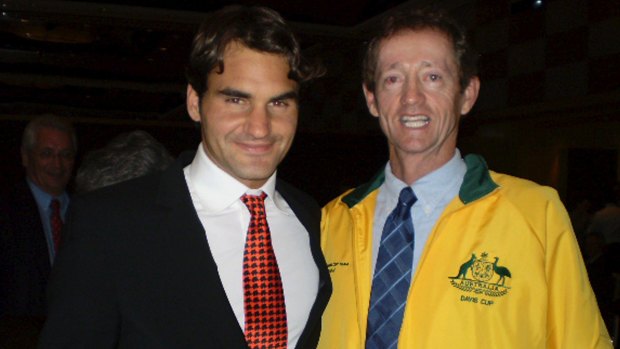 Peter Doohan with Roger Federer.