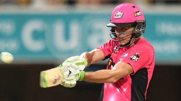Carnival returning: Daniel Hughes hits out for the Sydney Sixers during last season's semi-final.