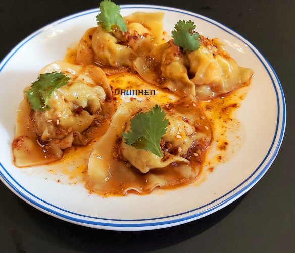 Drunken Dumpling's prawn and pork dumplings.