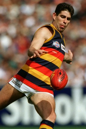 Ben Jarman's father, Darren Jarman, as a flag-winning Crow in 1997.