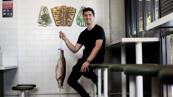 Charcoal Fish chef Josh Niland in his Rose Bay restaurant.