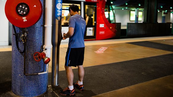 An Opal runner at the Star stop on the inner west light rail line.