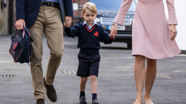 An encrypted chat group allegedly shared a photo of Prince George starting school and posted his school address. 