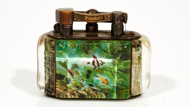 Alfred Dunhill - Aquarium Table Lighter, London c.1930. Estimate $2000-3000.