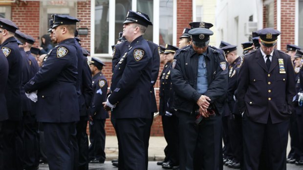 Visible signs of strain between New York Police and Mayor de Blasio.