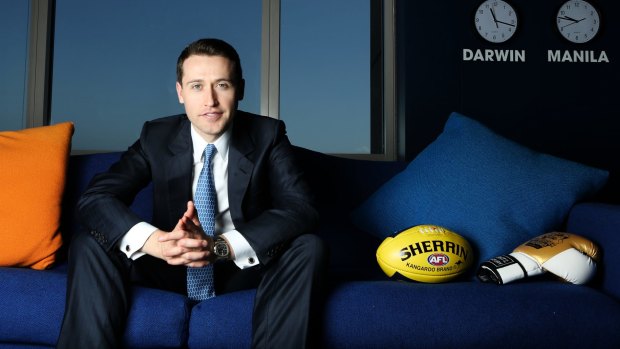Tom Waterhouse, chief executive of bookmaker William Hill's Australian arm. Bookmakers are lobbying to legalise a controversial in-play betting product.