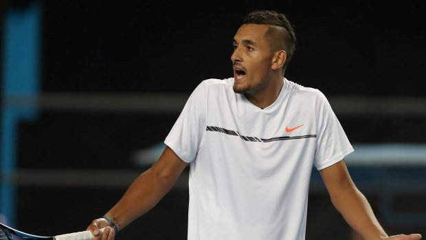 Meltdown: Nick Kyrgios's match against Andreas Seppi was a ratings hit.